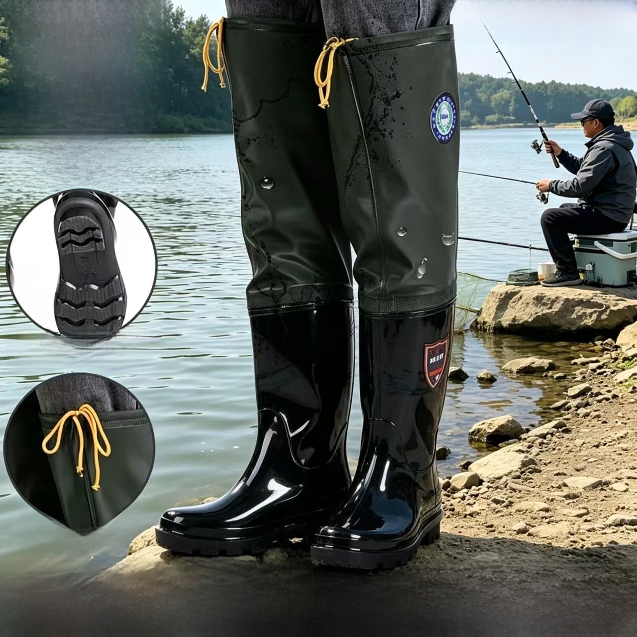 Grube kalosze za kolano męskie – Fishing Pants Waterproof recenzja i cena